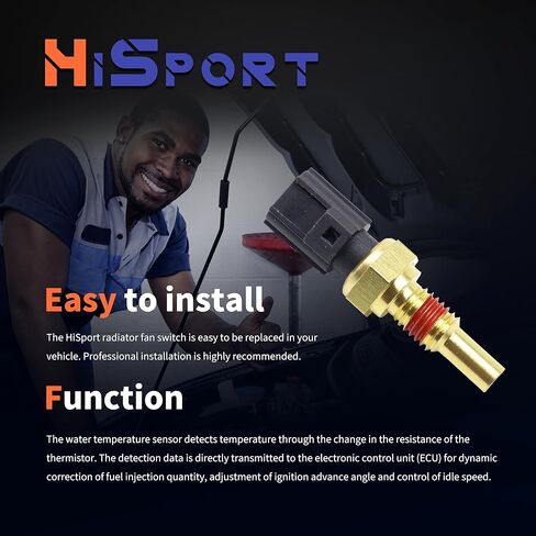HiSport Engine Cylinder Head Temperature Sensor - Compatible with Ford Excursion Expedition Lincoln Aviator BlackWood Navigator Mercury Marauder Mountainer Replaces 8L3Z6G004A in Saudi Arabia