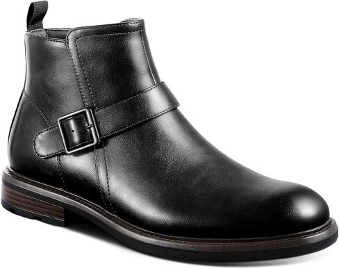 Men's Motorcycle Boots Zip Ankle Dress Boot Faux Leather Cowboy Boots for Men M01 in Saudi Arabia