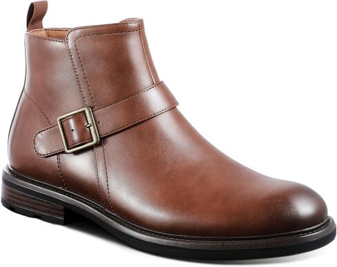 Men's Motorcycle Boots Zip Ankle Dress Boot Faux Leather Cowboy Boots for Men M01 in Saudi Arabia