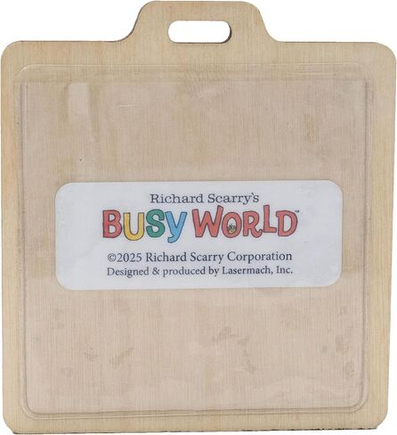 علامة Arcane Vault Richard Scarry Lowly Worm in Apple Car Wood Bag - علامة سفر متينة مع حلقة معدنية من Arcane Vault - بطاقة أمتعة مرخصة رسميًا لحقائب الظهر وحقائب السفر وحقائب اليد in Kuwait