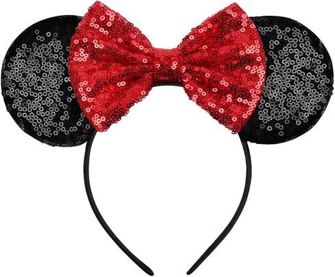 Sparkle Mouse Ears Headband for Women & Girls, Lightweight Cartoon Ear Headbands for Halloween Christmas Party in Saudi Arabia
