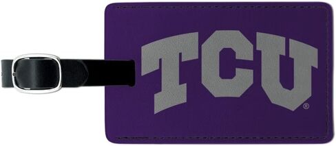TCU Primary Logo Rectangle Leather Luggage Card Suitcase Carry-On ID Tag in Saudi Arabia