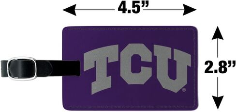TCU Primary Logo Rectangle Leather Luggage Card Suitcase Carry-On ID Tag in Saudi Arabia