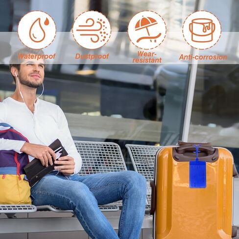 بطاقات أمتعة مكونة من 8 قطع، علامات أمتعة متعددة الألوان مقاومة للماء ومعرفات لحقائب السفر، أساسيات السفر للطائرة والرحلات البحرية والعطلات، ملحقات سفر ممتازة مريحة in Kuwait