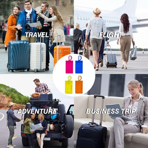 بطاقات أمتعة مكونة من 8 قطع، علامات أمتعة متعددة الألوان مقاومة للماء ومعرفات لحقائب السفر، أساسيات السفر للطائرة والرحلات البحرية والعطلات، ملحقات سفر ممتازة مريحة in Kuwait
