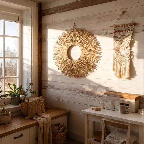 ديكور جداري فني كبير BDJBXK - فرع التوت Sunburst مصنوع يدويًا فريد من نوعه مقاس 27 بوصة لغرفة المعيشة وغرفة النوم والمكتب والمزرعة وديكور المنزل in Kuwait