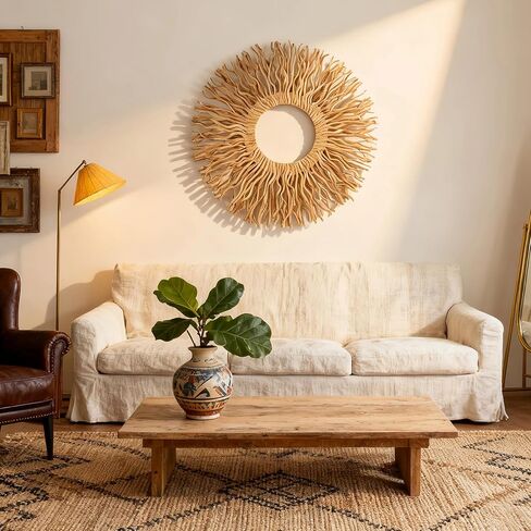 ديكور جداري فني كبير BDJBXK - فرع التوت Sunburst مصنوع يدويًا فريد من نوعه مقاس 27 بوصة لغرفة المعيشة وغرفة النوم والمكتب والمزرعة وديكور المنزل in Kuwait