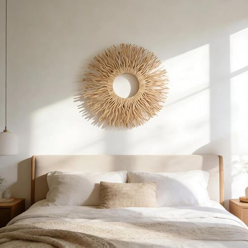 ديكور جداري فني كبير BDJBXK - فرع التوت Sunburst مصنوع يدويًا فريد من نوعه مقاس 27 بوصة لغرفة المعيشة وغرفة النوم والمكتب والمزرعة وديكور المنزل in Kuwait