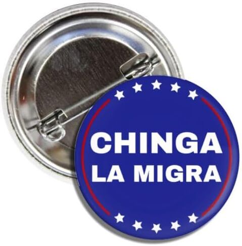 Chinga La Migra Political Button Pin, Resist Ice Abolish Anti-Ice Design, Blue with White Stars, 1.50 Inches in Saudi Arabia