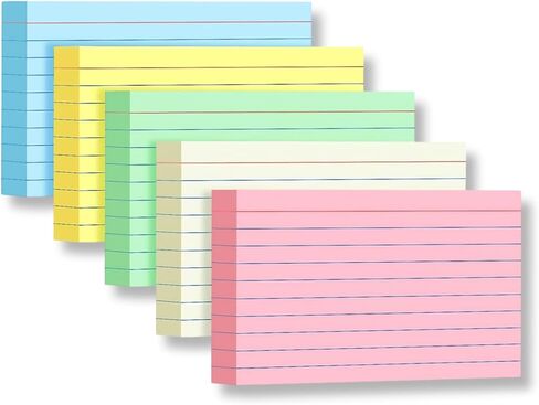 3x5 Colorful Index Cards, Heavy Duty Neon 250 Sheets Lined Flashcards for Studying, Office & Home Use – Vibrant Organizing Tools in Saudi Arabia