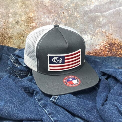 HOOEY Grey and White Flag Patch Cap in Saudi Arabia