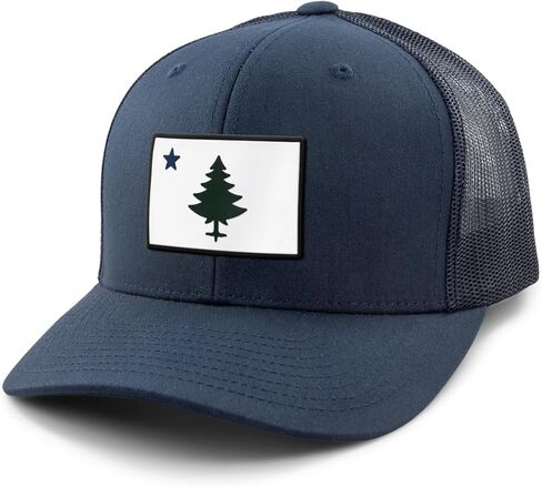 Retro Maine Flag PVC Classic Snapback Trucker Hat in Saudi Arabia