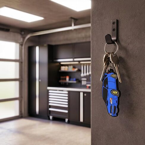 Vintage Ltd. سلسلة مفاتيح مستوحاة من Subaru Impreza WRX STI - مفتاح FOB مطاطي ناعم - ملحق متحمس للسيارات - هدية لمحبي JDM (أزرق رالي) in Kuwait