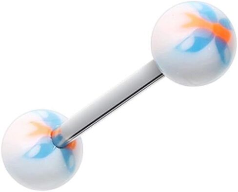 Butterfly Acrylic Top Barbell Tongue Ring in Saudi Arabia