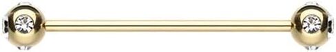 Gold Plated Aurora Gem Ball Industrial Barbell in Saudi Arabia