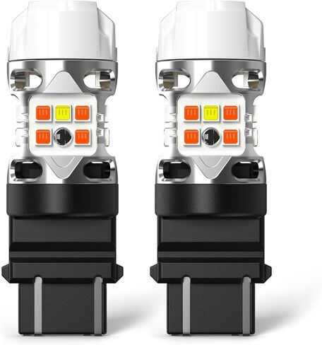 LASFIT 3157 Switchback Front Turn Signal Bulb Fit for 2007-2010 2011 2012 2013 Silverado 1500 LT/XFE/LTZ, Super Bright 3457 Built-in Resistor, White/Amber 3057 4157 LED Bulb Replacement, Pack of 2 in Saudi Arabia