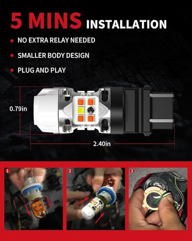 LASFIT 3157 Switchback Front Turn Signal Bulb Fit for 2007-2010 2011 2012 2013 Silverado 1500 LT/XFE/LTZ, Super Bright 3457 Built-in Resistor, White/Amber 3057 4157 LED Bulb Replacement, Pack of 2 in Saudi Arabia