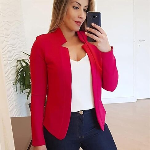 Women's Open Front Long Sleeve Business Casual Slim Work Office Blazer Jacket in Saudi Arabia