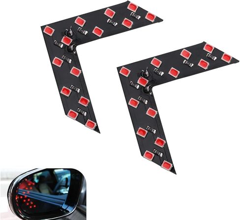 2 PCS 12V 14-SMD Arrow Design Rear View Mirror Turn Signal, Hidden Sequential LED Blinker Light, Universal RearView Mirror Retrofit Fitting for Car Truck Motorcycle (Yellow) in Saudi Arabia