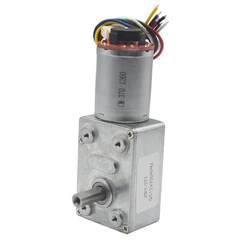 JGY-370 DC Worm Gear Motor with Hall Encoder, 12V Self-Locking Turbo Reduction Motor, 6-150 RPM Variable Speed, Reversible Direction (150RPM 12V Bracket Motor) in Saudi Arabia