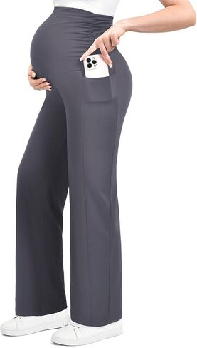 Ipletix Maternity Wide-Leg Lounge Pants with Pockets Over The Belly Soft Stretchy Pregnancy Wear in Saudi Arabia