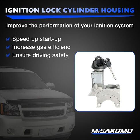 Ignition Lock Cylinder & Lock Cylinder Housing Assembly, Compatible With 1998-2002 Chevy GMC C/K 1500/2500/3500, Express, Tahoe, Savana, Yukon & Cadillac Escalade, Replaces# 924-893, 924-720 in Saudi Arabia
