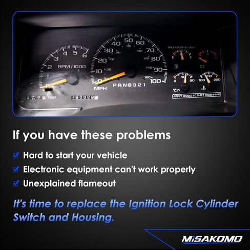 Ignition Lock Cylinder & Lock Cylinder Housing Assembly, Compatible With 1998-2002 Chevy GMC C/K 1500/2500/3500, Express, Tahoe, Savana, Yukon & Cadillac Escalade, Replaces# 924-893, 924-720 in Saudi Arabia