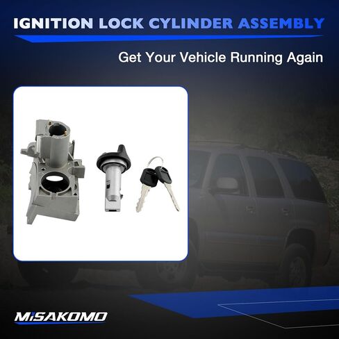 Ignition Lock Cylinder & Lock Cylinder Housing Assembly, Compatible With 1998-2002 Chevy GMC C/K 1500/2500/3500, Express, Tahoe, Savana, Yukon & Cadillac Escalade, Replaces# 924-893, 924-720 in Saudi Arabia