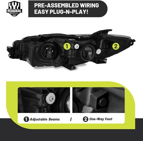 Headlights W/Bulbs for 2015-2017 Toyota Camry Only 4-Door Sedan Halogen Headlamp Replacement Driver & Passenger Side in Saudi Arabia