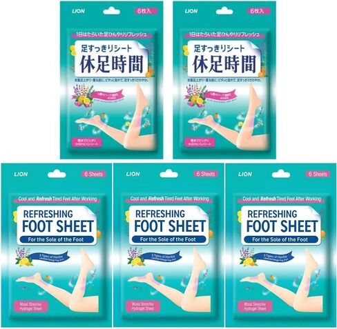 رقعة تبريد القدم اليابانية 6 ورقات × 5 عبوات - وسادات للقدم - عطر عشبي - رقع ورقية هلامية منعشة للساقين والقدمين المتعبة - مثالية بعد ممارسة الرياضة والكعب والوقوف - تنظيف عميق 2 في 1 in Kuwait