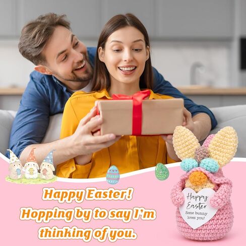 حشوة سلة عيد الفصح اللطيفة للفتيات المراهقات، زينة عيد الفصح على شكل أرنب كروشيه صغير لصينية متدرجة للمنزل، هدية جائزة صيد بيض عيد الفصح لابنة أخت صديقة النساء in Kuwait