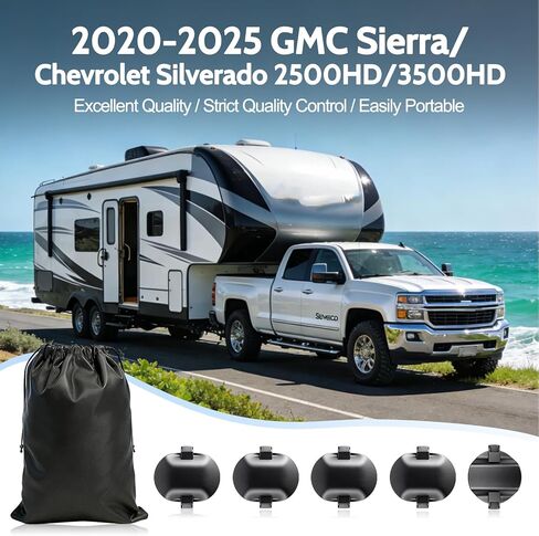 5th Wheel Bed Plug Cover Kit with Storage Bag for 2020-2026 GMC Sierra & Chevrolet Silverado 2500HD 3500HD, Puck System Gooseneck Tow Mount Covers,MTG84756187 MTG84756188 in Kuwait