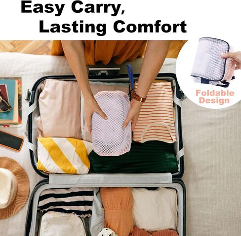 Mesh Beach Bag, Stylish Beach Tote with Small Mesh Shower Caddy, Packable Tote Bag for Beach Cruise Pool Vacation Essentials(Pink) in Kuwait