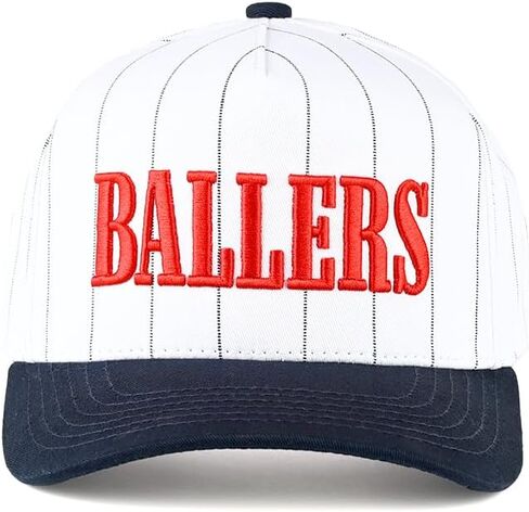 ScarvesMe Unisex Game Day Pinstripe Lettering Embroidered Snapback Cotton Baseball Cap Hat in Saudi Arabia