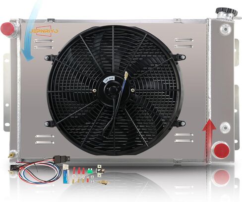 3 Row Aluminium Radiator Replacement for Shroud Fan Relay Fits 1967-1969 Chevy Camaro&Pontiac Firebird/Trans AM All Engines 23" Wide Core in Kuwait