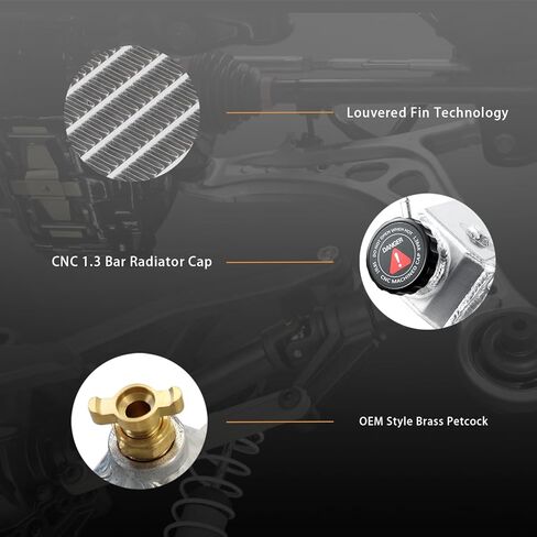 3 Row Aluminium Radiator Replacement for Shroud Fan Relay Fits 1967-1969 Chevy Camaro&Pontiac Firebird/Trans AM All Engines 23" Wide Core in Kuwait