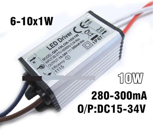 1pcs 6-10x1w 10W High Power LED Waterproof Driver IP67 350mA DC15-34V Constant Current Aluminum LED Power Supply in Saudi Arabia