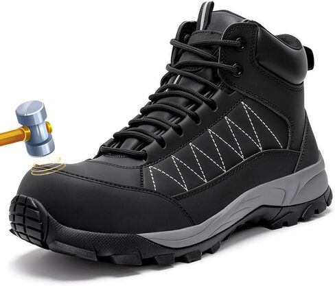 Work Boots for Men Steel Toe Waterproof Non Slip Work Shoes for Men Composite Toe Shoes Industrial Construction in Saudi Arabia