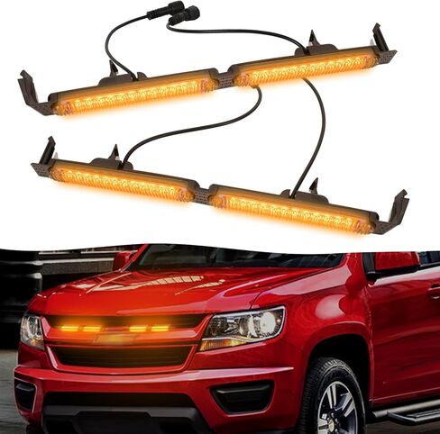 Zrobrio Led Grill Grille Lights Fit for 2015-2020 Chevrolet Chevy Colorado Z71 WT LT Grills Lights Bar Accessories (Amber) in Saudi Arabia
