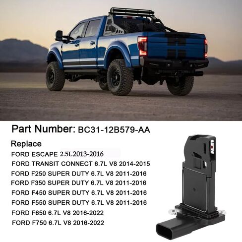 مستشعر تدفق الهواء الشامل لفورد F-250/F-350 Transit Connect 6.7L 2011-2016، Escape 2.5L 2013-2016، Transit Connect 2014-2015 | دايركت فيت BC31-12B579-AA | in Kuwait