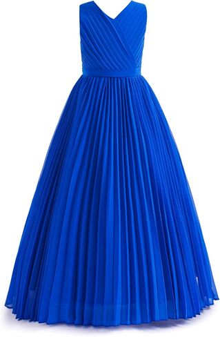 Flower Girls Wedding Guest Dress Junior Bridesmaid Formal Pageant Pleated Fancy Long Dresses Evening Party Gown in Saudi Arabia