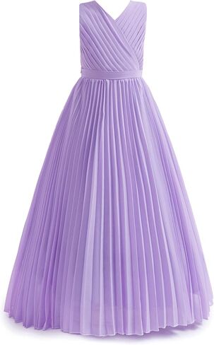 Flower Girls Wedding Guest Dress Junior Bridesmaid Formal Pageant Pleated Fancy Long Dresses Evening Party Gown in Saudi Arabia