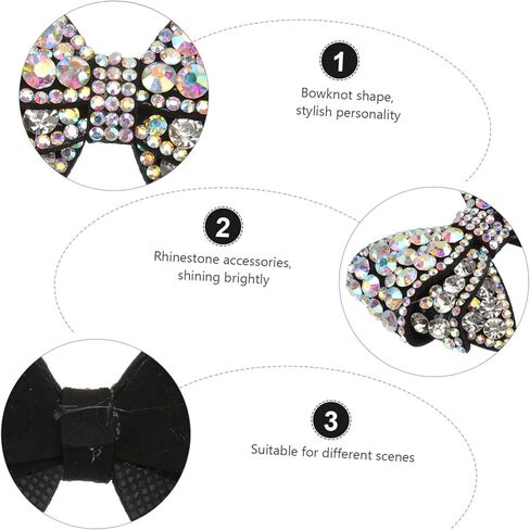 زوج واحد من إكسسوارات الأحذية المزخرفة بعقدة فيونكة عصرية للنساء من حجر الراين للحقائب ذات الكعب المسطح وأكثر خفيفة الوزن وقابلة للحمل للارتداء اليومي والمناسبات in Kuwait