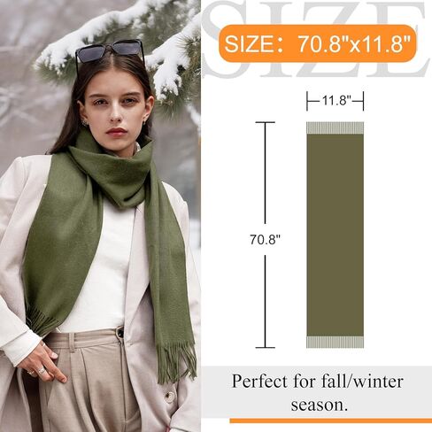 وشاح شرابة من صوف ميرينو 100% للنساء والرجال، أوشحة طويلة للشتاء الدافئ، وشاح كبير للسفر مع صندوق هدايا in Kuwait