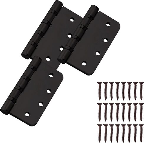 مفصلة باب محمل كروي من الدرجة التجارية - فولاذ مقاوم للصدأ شديد التحمل - أبواب داخلية وخارجية - خارجية وداخلية - قابلة للعكس - 3 عبوات - فضي - 4 بوصات (10.16 سم) in Kuwait