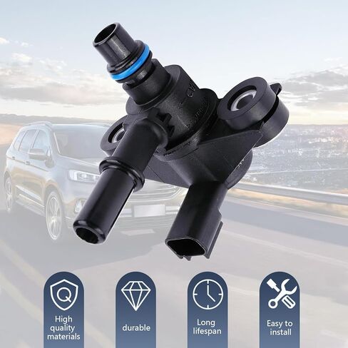 Vapor Canister Valve, High Remperature Resistance Evaporative Emissions Purge Valve, One-way Purge Parts 9U5Z9C915AB AU5Z-9C915-B 9U5Z-9C915-A, Compatible with Ford (Black) in Kuwait