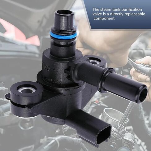 Vapor Canister Valve, High Remperature Resistance Evaporative Emissions Purge Valve, One-way Purge Parts 9U5Z9C915AB AU5Z-9C915-B 9U5Z-9C915-A, Compatible with Ford (Black) in Kuwait