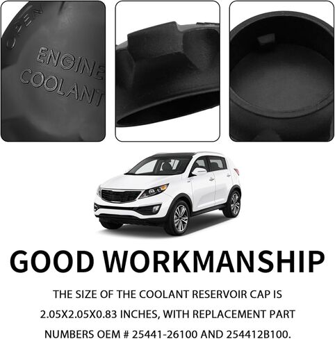 Coolant Radiator Reservoir Cap Car Engine Radiator Coolant Reservoir Cap Replacement Leak Sealer for Kia Forte Optima Hyundai Rio Rondo Accent Santa Tucson OEM#25441-26100 254412B100 in Saudi Arabia