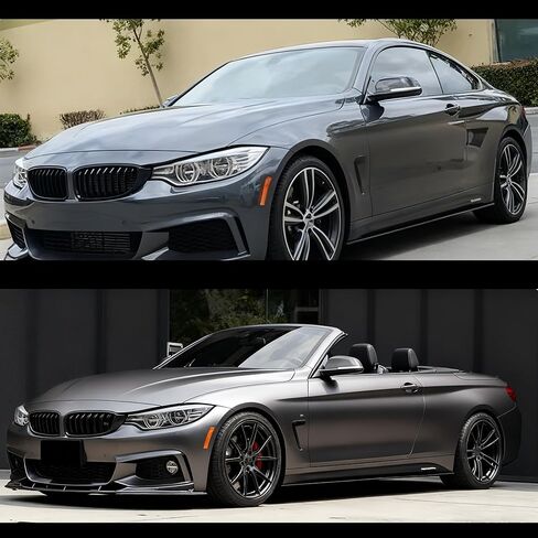 التنانير الجانبية لوحات الروك زوج تمديد مناسب لسيارات BMW 4 Series F32 F33 F36 (M Sport فقط) 2014-2020 428i/ 430i/ 435i/ 440i، بلاستيك ABS أسود لامع قطعتان من طقم هيكل الذقن الهوائي ملحقات خارجية in Saudi Arabia
