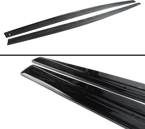 التنانير الجانبية لوحات الروك زوج تمديد مناسب لسيارات BMW 4 Series F32 F33 F36 (M Sport فقط) 2014-2020 428i/ 430i/ 435i/ 440i، بلاستيك ABS أسود لامع قطعتان من طقم هيكل الذقن الهوائي ملحقات خارجية in Saudi Arabia